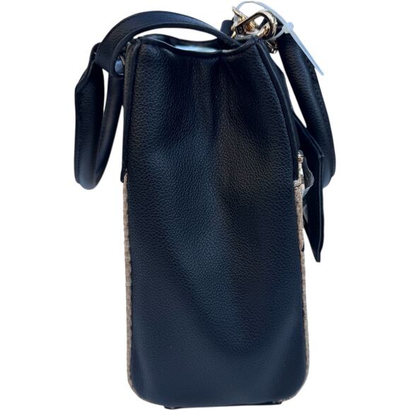 Anne Klein Handbag With AK Print In Beige And Black - Picture 7 of 9